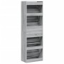 Mueble zapatero 4 cajones abatibles gris Sonoma 60x34x187,5 cm en Zapateros y organizadores de calzado | Comprar online en Foru.