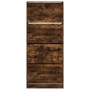 Mueble zapatero 4 cajones abatibles roble ahumado 80x34x187,5cm en Zapateros y organizadores de calzado | Comprar online en Foru