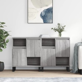 Aparadores 2 piezas madera contrachapada gris Sonoma de vidaXL, Aparadores - Ref: Foro24-3190139, Precio: 135,51 €, Descuento: %