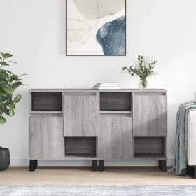 Aparadores 2 piezas madera contrachapada gris Sonoma de vidaXL, Aparadores - Ref: Foro24-3190139, Precio: 133,81 €, Descuento: %