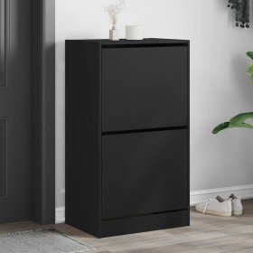 Mueble zapatero con 2 cajones abatibles negro 60x42x108 cm en Zapateros y organizadores de calzado | Comprar online en Foru.es