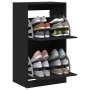 Mueble zapatero con 2 cajones abatibles negro 60x42x108 cm en Zapateros y organizadores de calzado | Comprar online en Foru.es