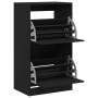 Mueble zapatero con 2 cajones abatibles negro 60x42x108 cm en Zapateros y organizadores de calzado | Comprar online en Foru.es