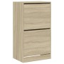 Mueble zapatero 2 cajones abatibles roble Sonoma 60x42x108 cm en Zapateros y organizadores de calzado | Comprar online en Foru.e