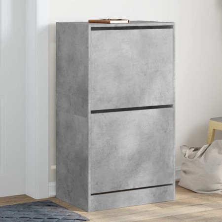 Mueble zapatero 2 cajones abatibles gris hormigón 60x42x108 cm en Zapateros y organizadores de calzado | Comprar online en Foru.