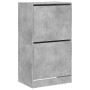 Mueble zapatero 2 cajones abatibles gris hormigón 60x42x108 cm en Zapateros y organizadores de calzado | Comprar online en Foru.