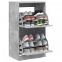 Mueble zapatero 2 cajones abatibles gris hormigón 60x42x108 cm en Zapateros y organizadores de calzado | Comprar online en Foru.