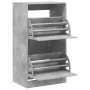 Mueble zapatero 2 cajones abatibles gris hormigón 60x42x108 cm en Zapateros y organizadores de calzado | Comprar online en Foru.