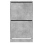 Mueble zapatero 2 cajones abatibles gris hormigón 60x42x108 cm en Zapateros y organizadores de calzado | Comprar online en Foru.