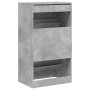 Mueble zapatero 2 cajones abatibles gris hormigón 60x42x108 cm en Zapateros y organizadores de calzado | Comprar online en Foru.