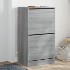 Mueble zapatero 2 cajones abatibles gris Sonoma 60x42x108 cm en Zapateros y organizadores de calzado | Comprar online en Foru.es