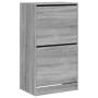 Mueble zapatero 2 cajones abatibles gris Sonoma 60x42x108 cm en Zapateros y organizadores de calzado | Comprar online en Foru.es