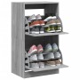 Mueble zapatero 2 cajones abatibles gris Sonoma 60x42x108 cm en Zapateros y organizadores de calzado | Comprar online en Foru.es