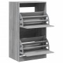 Mueble zapatero 2 cajones abatibles gris Sonoma 60x42x108 cm en Zapateros y organizadores de calzado | Comprar online en Foru.es