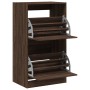 Mueble zapatero 2 cajones abatibles marrón roble 60x42x108 cm en Zapateros y organizadores de calzado | Comprar online en Foru.e