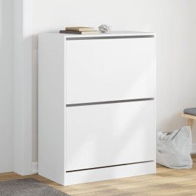 Mueble zapatero con 2 cajones abatibles blanco 80x42x108 cm en Zapateros y organizadores de calzado | Comprar online en Foru.es