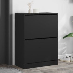 Mueble zapatero con 2 cajones abatibles negro 80x42x108 cm en Zapateros y organizadores de calzado | Comprar online en Foru.es