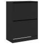 Mueble zapatero con 2 cajones abatibles negro 80x42x108 cm en Zapateros y organizadores de calzado | Comprar online en Foru.es
