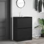 Mueble zapatero con 2 cajones abatibles negro 80x42x108 cm en Zapateros y organizadores de calzado | Comprar online en Foru.es