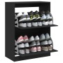 Mueble zapatero con 2 cajones abatibles negro 80x42x108 cm en Zapateros y organizadores de calzado | Comprar online en Foru.es