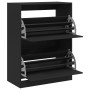 Mueble zapatero con 2 cajones abatibles negro 80x42x108 cm en Zapateros y organizadores de calzado | Comprar online en Foru.es