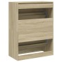 Mueble zapatero 2 cajones abatibles roble Sonoma 80x42x108 cm en Zapateros y organizadores de calzado | Comprar online en Foru.e