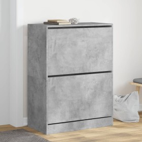 Mueble zapatero 2 cajones abatibles gris hormigón 80x42x108 cm en Zapateros y organizadores de calzado | Comprar online en Foru.