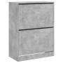 Mueble zapatero 2 cajones abatibles gris hormigón 80x42x108 cm en Zapateros y organizadores de calzado | Comprar online en Foru.