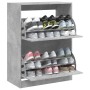 Mueble zapatero 2 cajones abatibles gris hormigón 80x42x108 cm en Zapateros y organizadores de calzado | Comprar online en Foru.