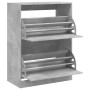 Mueble zapatero 2 cajones abatibles gris hormigón 80x42x108 cm en Zapateros y organizadores de calzado | Comprar online en Foru.