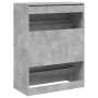 Mueble zapatero 2 cajones abatibles gris hormigón 80x42x108 cm en Zapateros y organizadores de calzado | Comprar online en Foru.