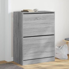 Mueble zapatero 2 cajones abatibles gris Sonoma 80x42x108 cm en Zapateros y organizadores de calzado | Comprar online en Foru.es