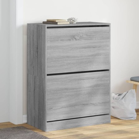 Mueble zapatero 2 cajones abatibles gris Sonoma 80x42x108 cm en Zapateros y organizadores de calzado | Comprar online en Foru.es