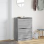 Mueble zapatero 2 cajones abatibles gris Sonoma 80x42x108 cm en Zapateros y organizadores de calzado | Comprar online en Foru.es