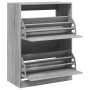 Mueble zapatero 2 cajones abatibles gris Sonoma 80x42x108 cm en Zapateros y organizadores de calzado | Comprar online en Foru.es