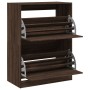 Mueble zapatero 2 cajones abatibles marrón roble 80x42x108 cm en Zapateros y organizadores de calzado | Comprar online en Foru.e
