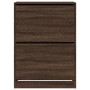 Mueble zapatero 2 cajones abatibles marrón roble 80x42x108 cm en Zapateros y organizadores de calzado | Comprar online en Foru.e