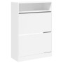 Mueble zapatero con 2 cajones abatibles blanco 80x34x116 cm en Zapateros y organizadores de calzado | Comprar online en Foru.es