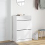 Mueble zapatero con 2 cajones abatibles blanco 80x34x116 cm en Zapateros y organizadores de calzado | Comprar online en Foru.es