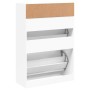 Mueble zapatero con 2 cajones abatibles blanco 80x34x116 cm en Zapateros y organizadores de calzado | Comprar online en Foru.es