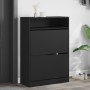 Mueble zapatero con 2 cajones abatibles negro 80x34x116 cm en Zapateros y organizadores de calzado | Comprar online en Foru.es