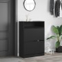 Mueble zapatero con 2 cajones abatibles negro 80x34x116 cm en Zapateros y organizadores de calzado | Comprar online en Foru.es