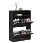 Mueble zapatero con 2 cajones abatibles negro 80x34x116 cm en Zapateros y organizadores de calzado | Comprar online en Foru.es
