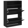 Mueble zapatero con 2 cajones abatibles negro 80x34x116 cm en Zapateros y organizadores de calzado | Comprar online en Foru.es