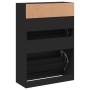 Mueble zapatero con 2 cajones abatibles negro 80x34x116 cm en Zapateros y organizadores de calzado | Comprar online en Foru.es