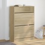 Mueble zapatero 2 cajones abatibles roble Sonoma 80x34x116 cm en Zapateros y organizadores de calzado | Comprar online en Foru.e