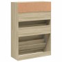 Mueble zapatero 2 cajones abatibles roble Sonoma 80x34x116 cm en Zapateros y organizadores de calzado | Comprar online en Foru.e