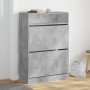 Mueble zapatero 2 cajones abatibles gris hormigón 80x34x116 cm en Zapateros y organizadores de calzado | Comprar online en Foru.