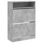Mueble zapatero 2 cajones abatibles gris hormigón 80x34x116 cm en Zapateros y organizadores de calzado | Comprar online en Foru.