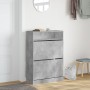 Mueble zapatero 2 cajones abatibles gris hormigón 80x34x116 cm en Zapateros y organizadores de calzado | Comprar online en Foru.
